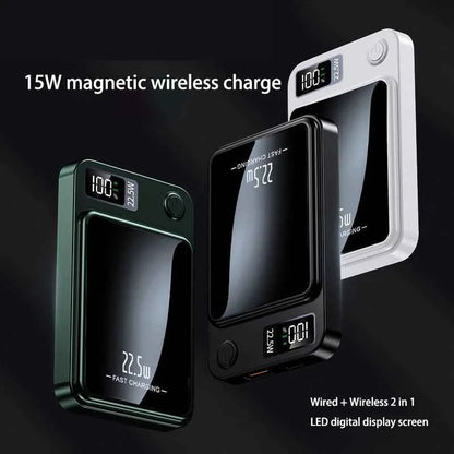 30000mAh Magnetic Power Bank 22.5W Fast Charging Portable External Battery Ultra Thin Safe Wireless  For iPhone Huawei Samsung