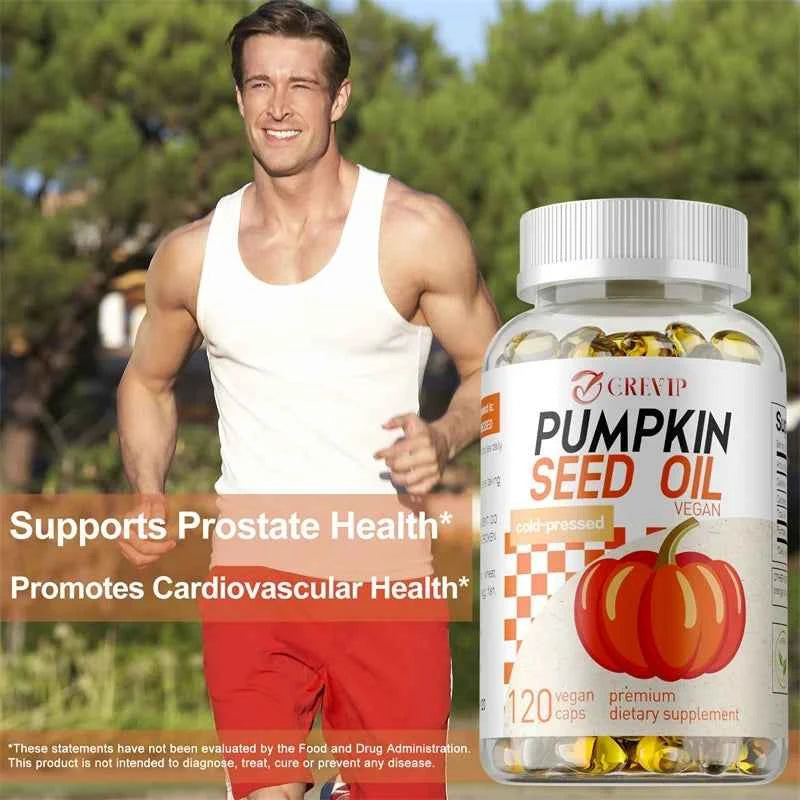 120 Capsules Pumpkin Seed Oil - Promotes Hair Growth, Hair Care, Supporting Prostate Health and Enhance Immunity System