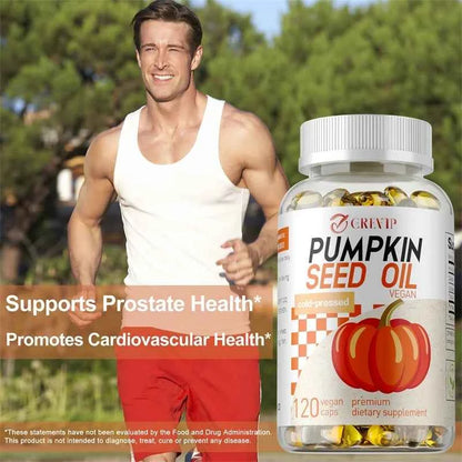 120 Capsules Pumpkin Seed Oil - Promotes Hair Growth, Hair Care, Supporting Prostate Health and Enhance Immunity System