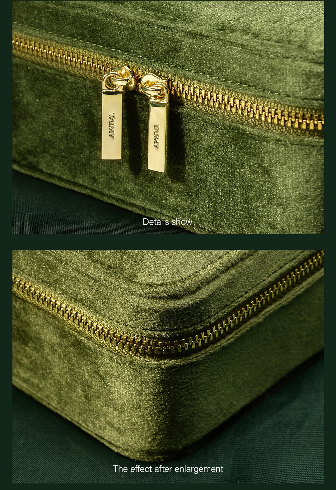 TAIMY Personalized Velvet Jewelry Box Double Layer Design High Capacity Travel Ring Necklace Earrings Jewellery Organizer - AMULET RING STORE