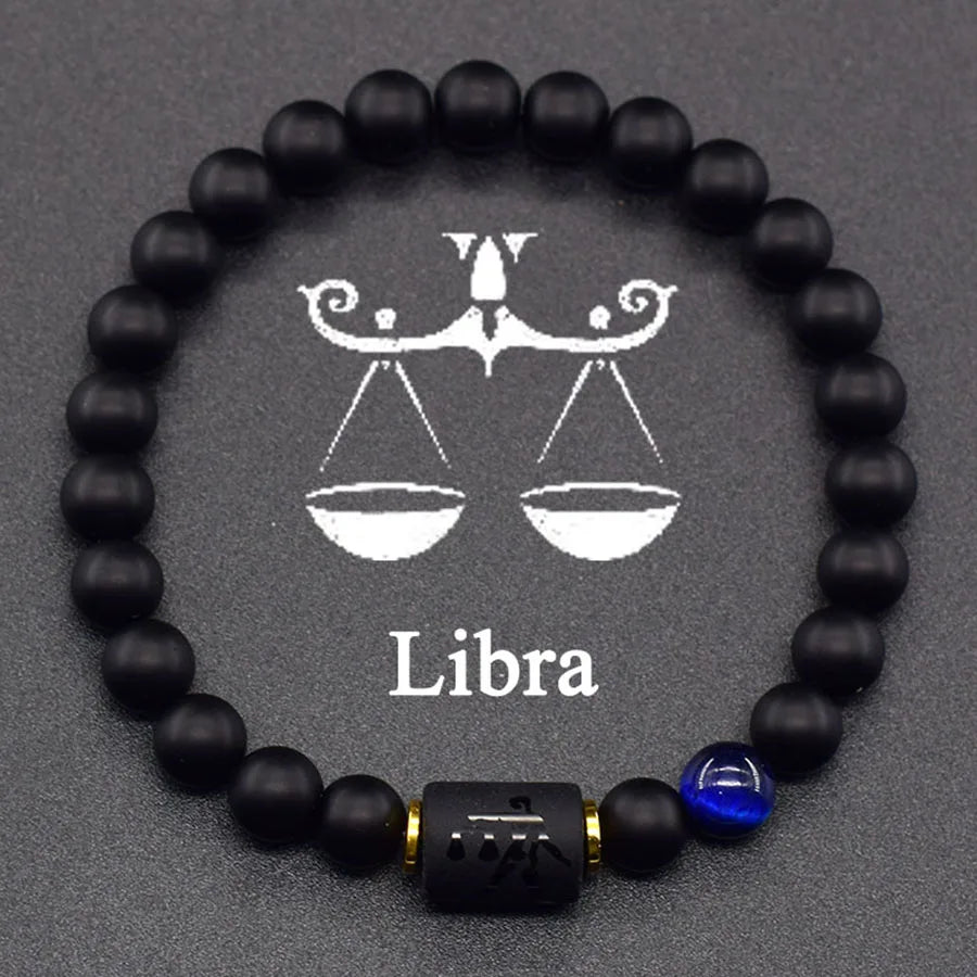 12 Zodiac Sign Bracelet Homme Constellation Bracelet for Men Aries Virgo Leo Libra Charm Bangle Women Friendship Jewelry on Hand