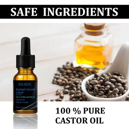 New Eyebrow Eyelash Growth Oil Natural Castor Oil Eyelashes Growth Essential Oil Thick Longer Nourishing Enhancer - AMULET RING STORE