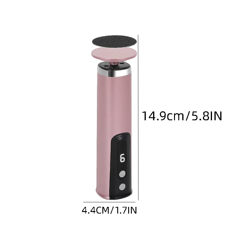 Wireless Electric Foot Callus Remover Machine Rechargeable Pedicure Tool for Dead Skin And Cuticle Removal with Replacement Sand - AMULET RING STORE
