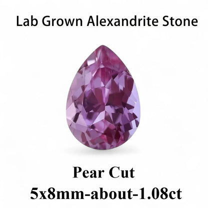 Emerald Cut Lab Grown Alexandrite AGL Certificate Loose Gemstone For Earrings Ring Jewelry Diy Making