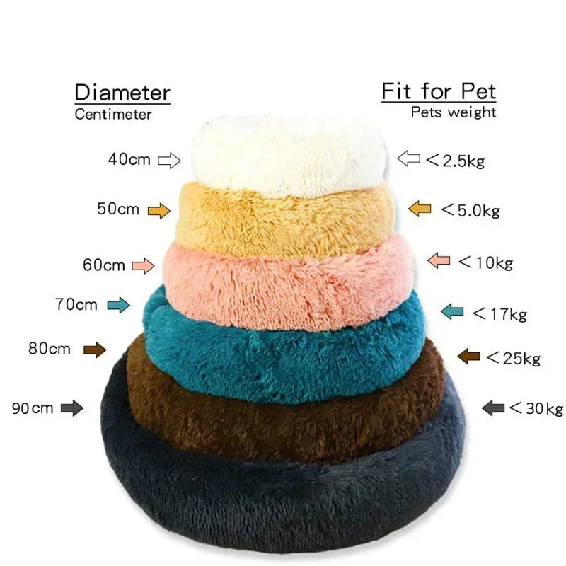 Round Cat Beds House Soft Long Plush Best Pet Dog Bed For Dogs Basket Pet Products Cushion Cat Bed Cat Mat Animals Sleeping Sofa - AMULET RING STORE