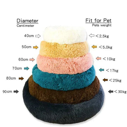 Round Cat Beds House Soft Long Plush Best Pet Dog Bed For Dogs Basket Pet Products Cushion Cat Bed Cat Mat Animals Sleeping Sofa - AMULET RING STORE