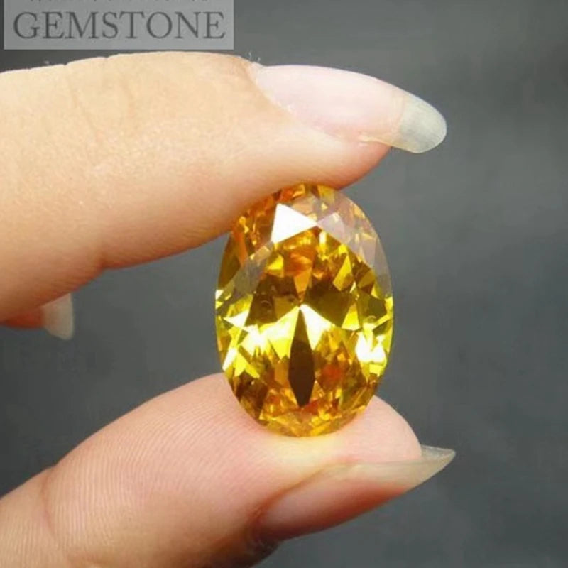 Box Set Large Yellow Sapphire 13x18mm 15.0Ct Unheated Oval Shape Natural VVS Loose Gemstone For Jewelry Making - AMULET RING STORE