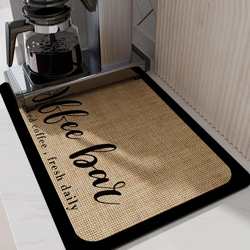 Large Kitchen Super Absorbent Mat Coffee Dish Draining Mat Drying Mat Quick Dry Bathroom Drain Pad Kitchen Faucet Placemat - AMULET RING STORE