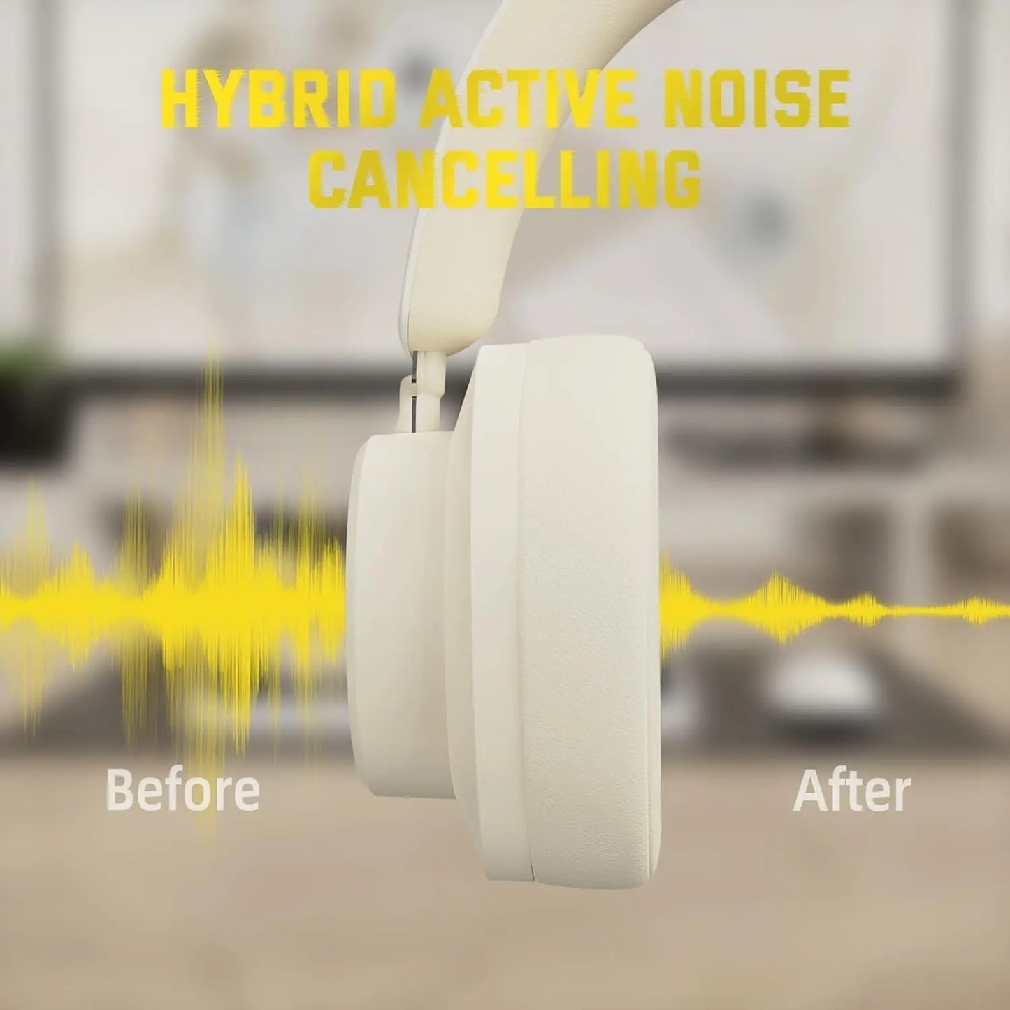 ATTACK SHARK G500 Wireless Over-ear Noise Canceling Headphones,Bluetooth ANC Gaming Headset with BT 5.3/3.5mm Audio Cable