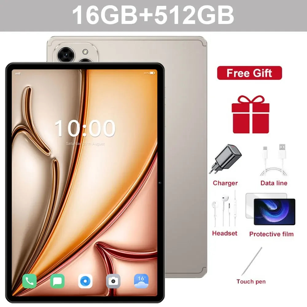 Original Pad 7S Pro Tablets Global Edition 22GB+2TB Android 15 Tablet PC 5G Dual SIM 10000mAh 10.1" HD WiFi Gaming Kids Tab PC