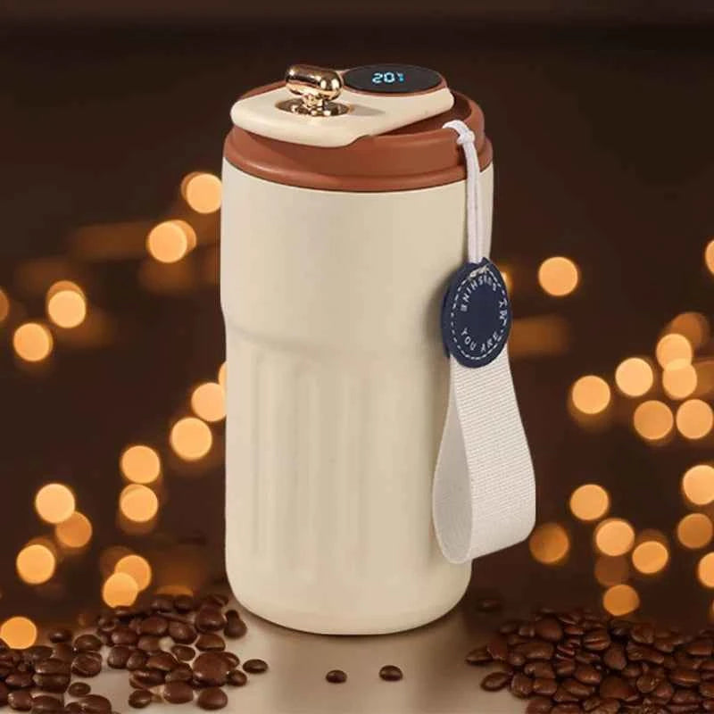 460ml Thermos Bottle Smart Display Temperature 316 Stainless Steel Vacuum Cup Office Coffee Cup Business Portable Thermal Mug