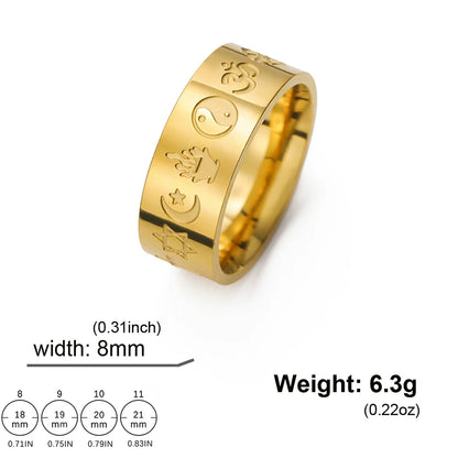 Islamic Muslim Ring Stainless Steel Arabic Finger Ring for Women