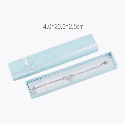 Long Jewelry Necklace Bracelet Box Storage Container Jewellery Box Packaging Bowknot Gift Display Paper Organizer Case Wholesale - AMULET RING STORE