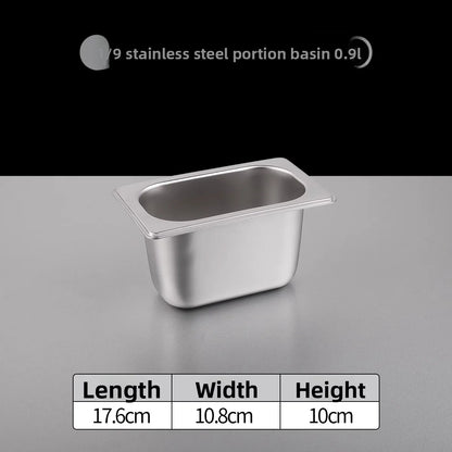 Stainl Steel Rectangular Covered Small Seasoning Box Food Container Thermal Rectangular Basin for Restaurant Kitchen - AMULET RING STORE