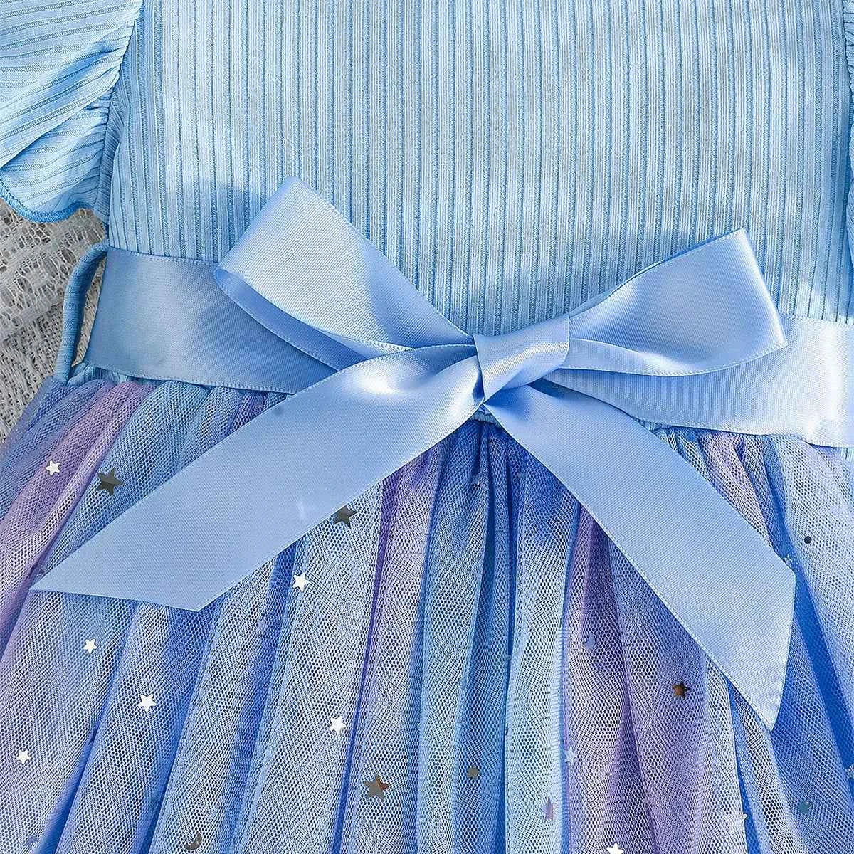 Baby Girl Cute Dress New Summer Toddler Kids Mesh Tutu Dresses Sequin Bow Children Birthday Party Dress Baby Girls Tulle Clothes