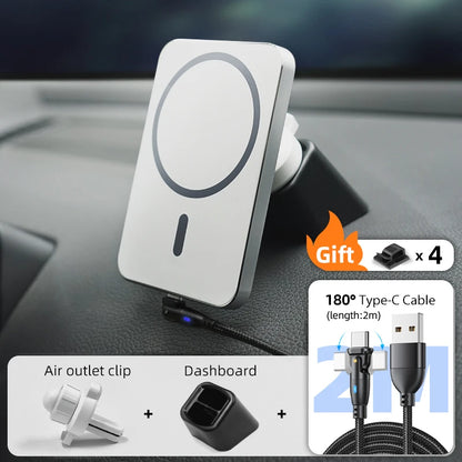15W Magnetic Wireless Car Charger Mount Adsorbable Phone For iPhone 15 14 13 Pro Max adsorption Fast Wireless Charging Holder