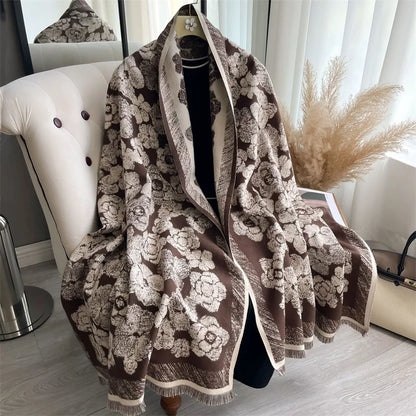 Cashmere Scarf for Women Thick Warm Winter Blanket Brand Female Luxury Quality Shawl Wrap Bufanda 2024 Poncho Echarpe Pashmina