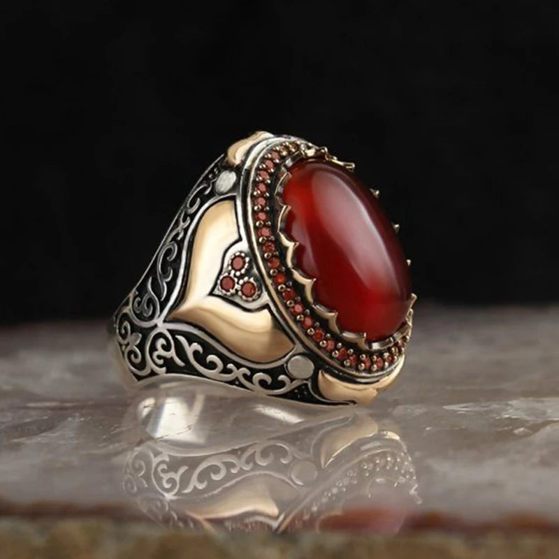 Trendy Handmade Middle East Arabic Turkish Signet RingS For Men AMULET RING STORE