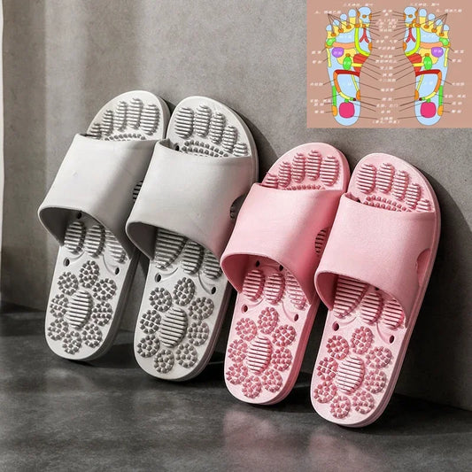 Reflexology Foot Massage Slippers Bath Slippers Tension Relief Acupuncture Feet Massager Household Slipper Foot Health Care - AMULET RING STORE