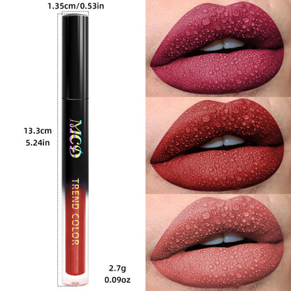 19 colors Matte Velvet Lip Gloss Waterproof Liquid Lipstick Nude Black Lips tint Makeup Lip Glaze Cosmetics Red Lip Stain Beauty - AMULET RING STORE