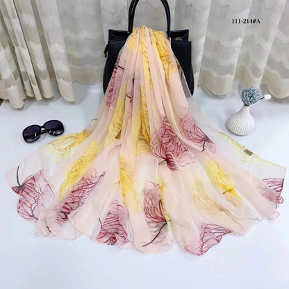 2025 Silk Scarf Women Hijab Pashmina Long Beach Stoles Shawl Wrap Headbands Spring Warm Scarves Bandana Ladies Neckscarf Foulard