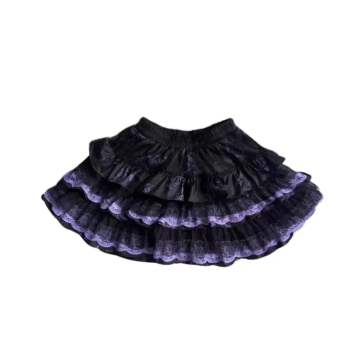 New Skirt Subculture Y2k Japanese Miniskirt Black Punk Harajuku Retro Mini Dress Party Skinny Lace Layered Puff A-line Skirts - AMULET RING STORE