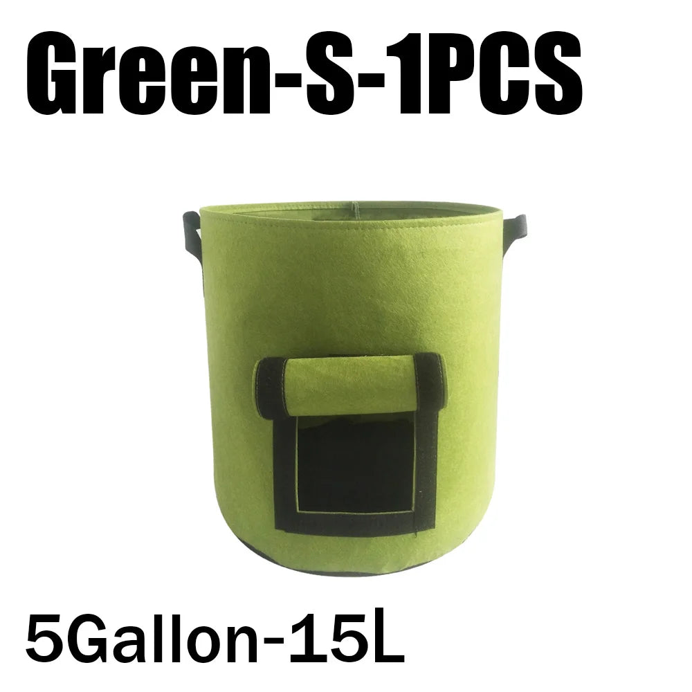 2 Size Felt plant grow bags nonwoven fabric garden potato pot greenhouse vegetable growing bags moisturizing vertical tools - AMULET RING STORE