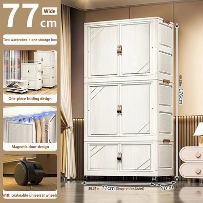 Multi-specification Multifunction White Folding Storage Cabinet Large Capacity Dustproof Wardrobe Storage Box - AMULET RING STORE