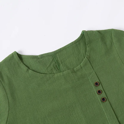 Cotton Linen T Shirt Women's Clothing Summer Retro Ladies Tops Tee Casual Loose Short Sleeve T-shirt Woman Ropa Blusas Tshirt