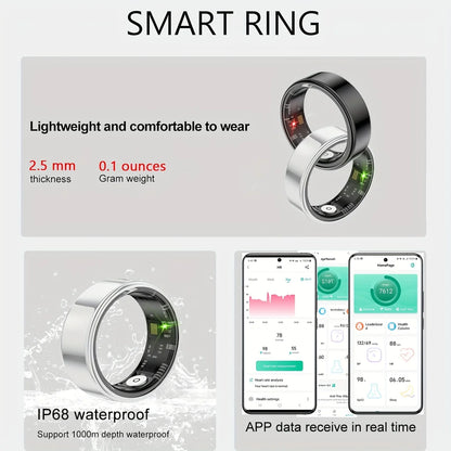 Smart ring, sleep tracking, motion monitoring, compatible with iPhone and Android, smart gift, suitable for women and men - AMULET RING STORE