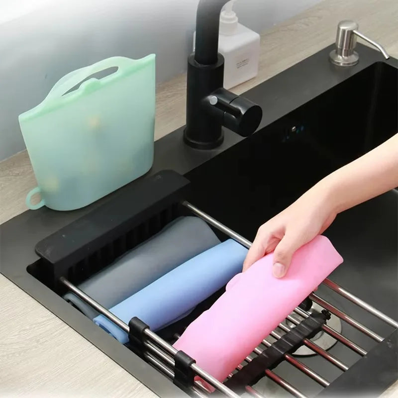 Silicone Zipper Bag,Reusable Multifunctional Fresh-keeping Storage Bag,Refrigerator Cooler Bags,Picnic Box(1000ml;1200ml) - AMULET RING STORE