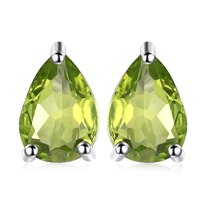 JewelryPalace Rose Gold Yellow Gold Plated Oval Natural Amethyst Citrine Garnet Topaz Peridot 925 Sterling Silver Earrings Woman