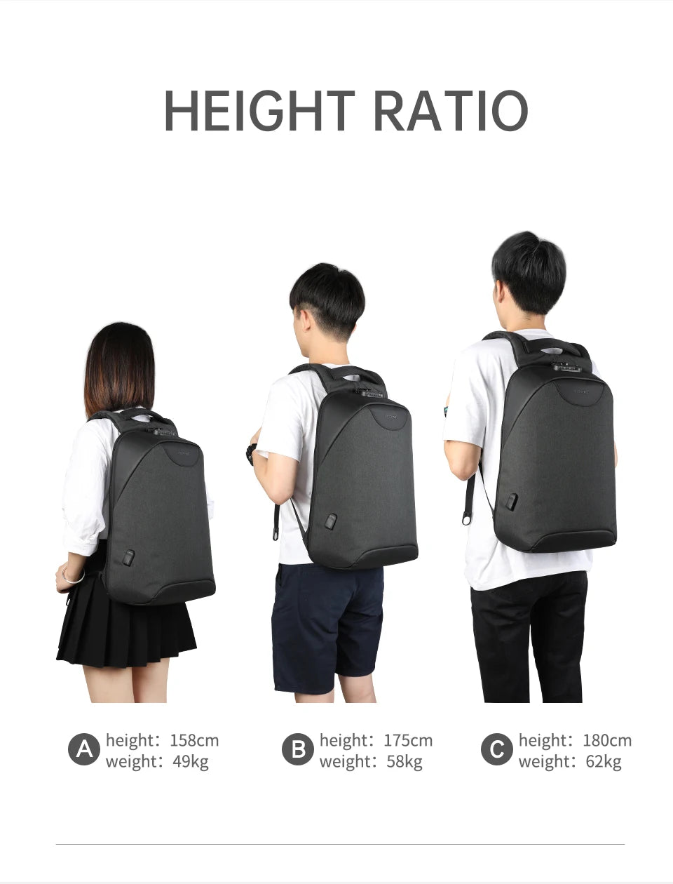 Tigernu Anti Theft Backpacks For Men For Women No Key TSA Lock Backpack 15.6inch Laptop Backpack Schoolbag For Teenager Knapsack - AMULET RING STORE