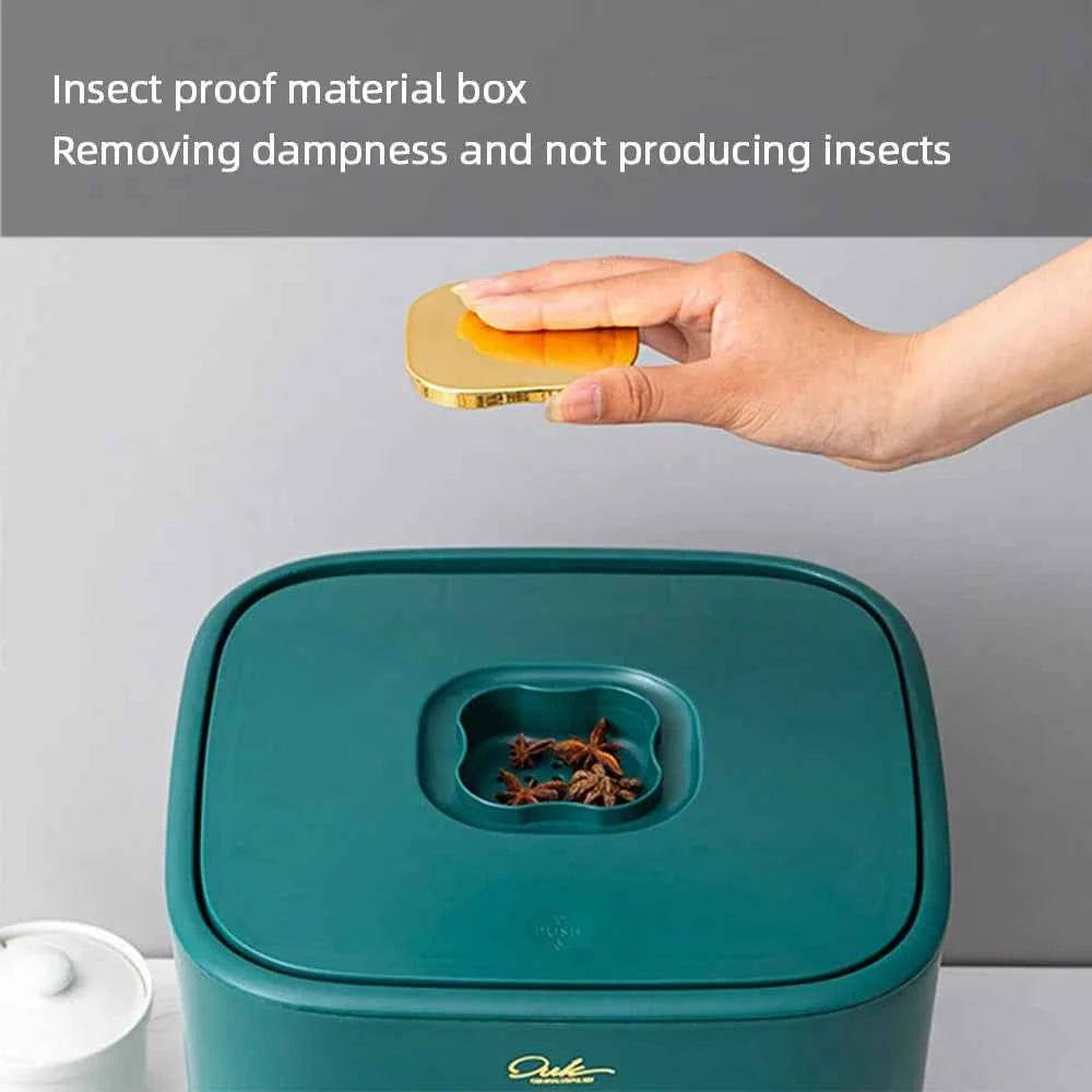 Moisture Proof Insect Proof Rice Box 5/10KG Grain Sealed Jar Kitchen Container Bucket Storage Pet Dog Food Box with Bullet Lid