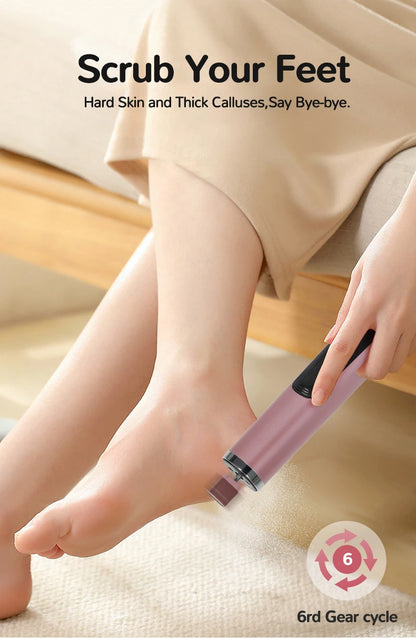 Wireless Electric Foot Callus Remover Machine Rechargeable Pedicure Tool for Dead Skin And Cuticle Removal with Replacement Sand - AMULET RING STORE