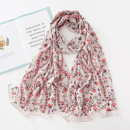 NEW Print Chiffon Hijab Scarf Shawl Fashion Islamic Muslim Scarves Wraps Women Echarpe Breathable Foulard Hijabs - AMULET RING STORE