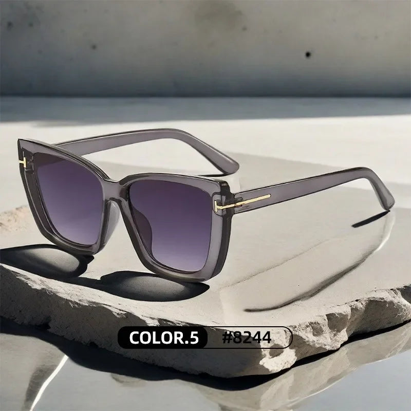 New Square Designer Cat Eye Sunglasses Women Vintage High Quality Sun Glasses Fashion Big Frame Cool Sexy Female Oculos