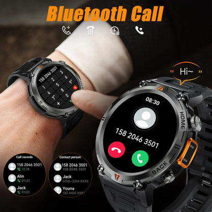EIGIIS KE3 2025 New Bluetooth Call smartwatch for men Full Touch Screen With Health Monitor heart rate Flashlight Smart watch