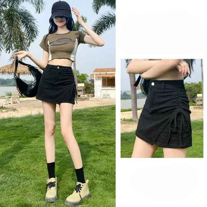 Sexy Culotte Denim Shorts for Women New In Jorts Y2k Harajuku Korean Style Youthful 2000s Clothes Classic Short Jean Pants Woman