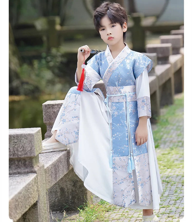 Long Sleeve Boy Hanfu Modern Dress Baby Cosplay Boys Outfit Ancient Stage Kids Clothing Vestidos Casual Children Chinese Costume