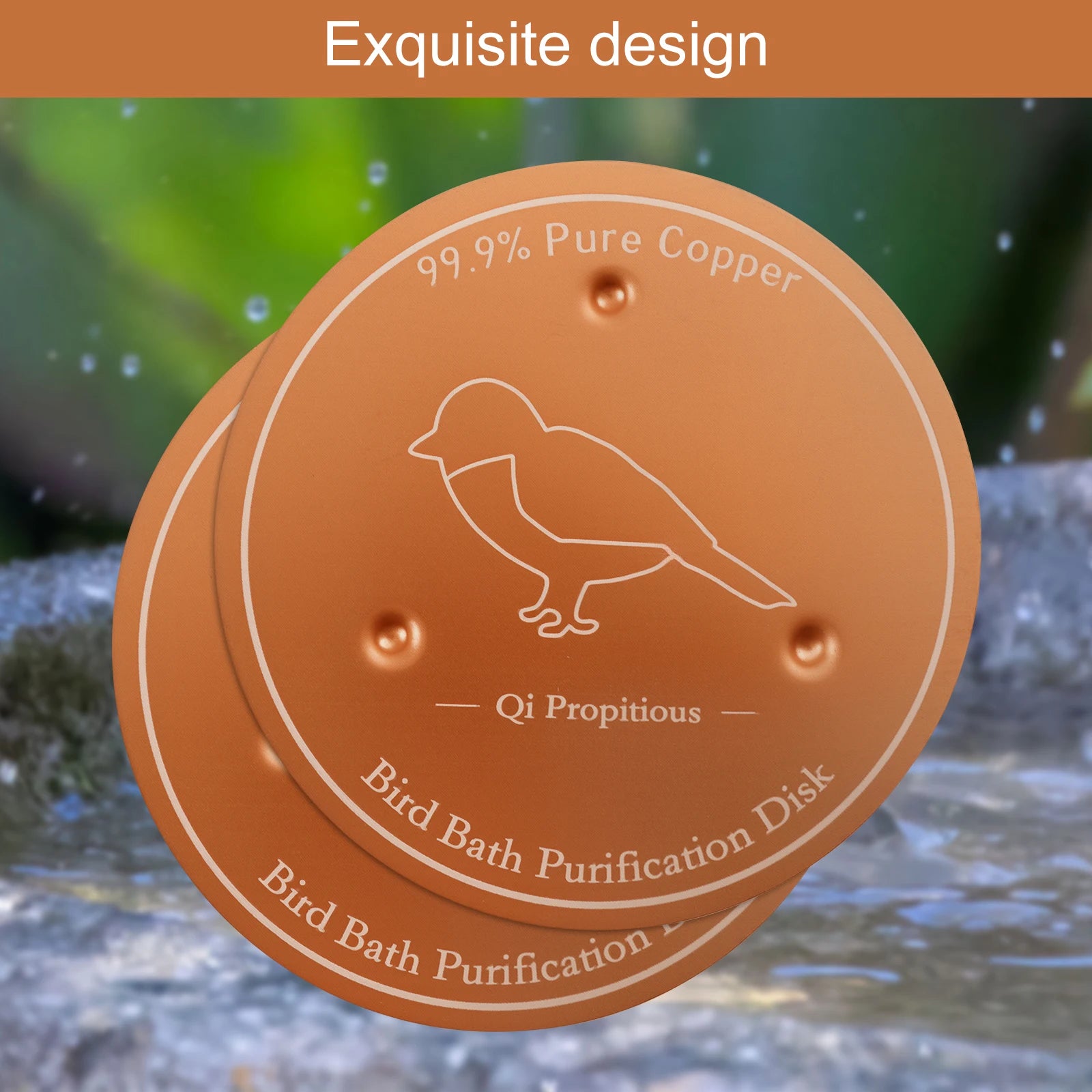 2Pcs Bird Bath Copper Disk With 3 Point Support Bird Bath Purification Plate Garden Outdoor Feeder Tray Cleaner Water Bowl - AMULET RING STORE