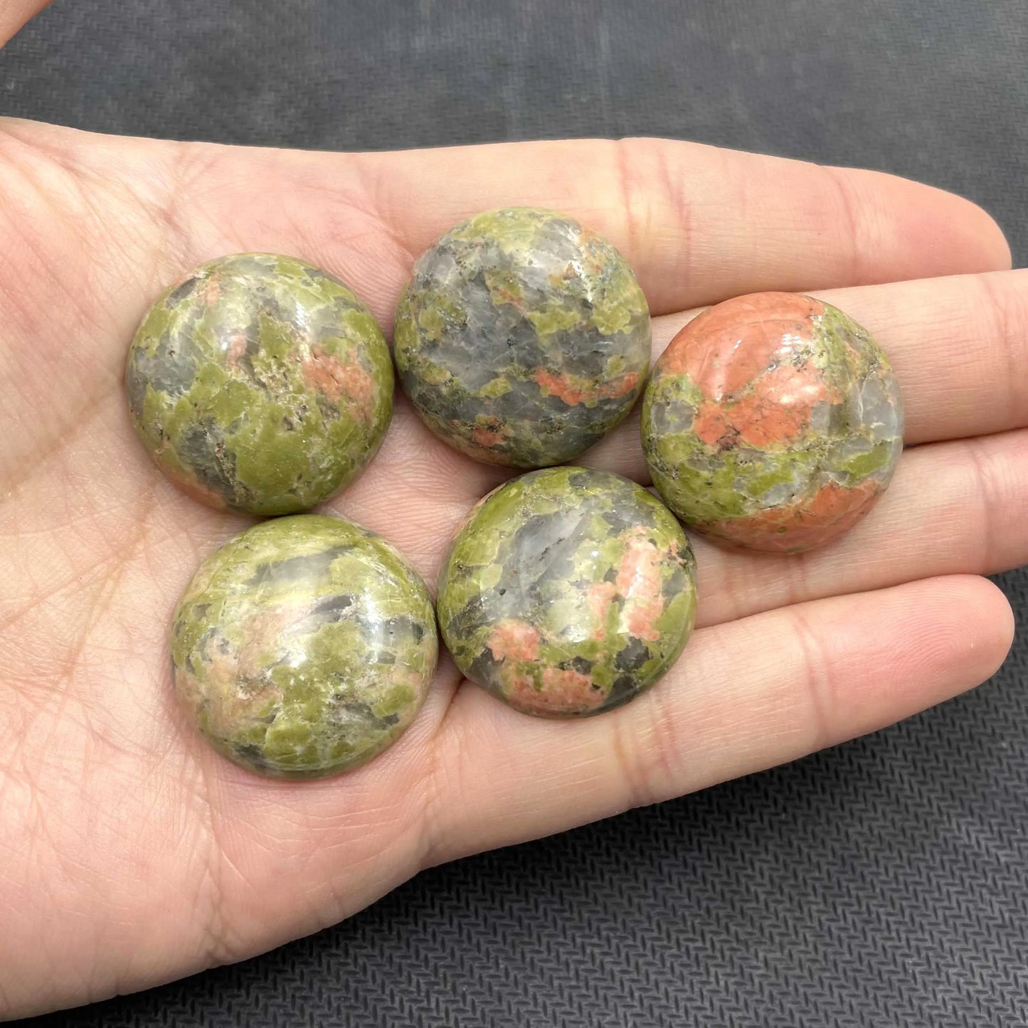 5-Piece 25MM Natural Stone Cabochon Set - DIY Jewelry Making