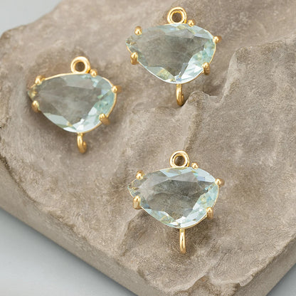 GUFEATHER ME92,jewelry accessories,18k gold rhodium plated,copper,glass,hand made,charms,diy pendants,jewelry making,6pcs/lot - AMULET RING STORE