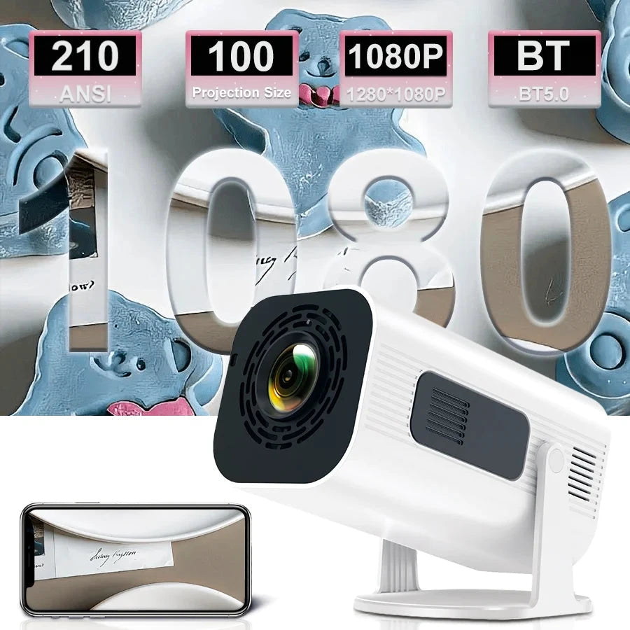 HP330 Portable LED Short Focus Projector 210Ansi 1280*720P Android 11 BT5.0 WIFI Allwinner H716 Halloween Gift Proyector