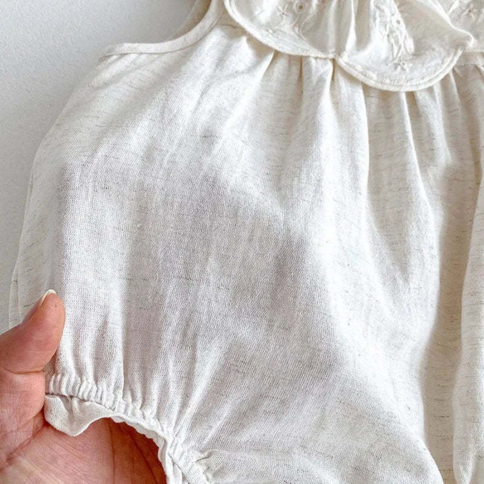 2024 New Summer Toddler Baby Girls Jumpsuit Sleeveless Cotton Solid Color Newborn Baby Girls Romper 0-24M Children Clothes - AMULET RING STORE