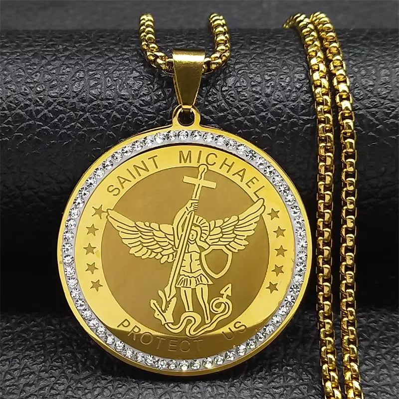 Seven Archangels Medal Angel Necklace for Women Men