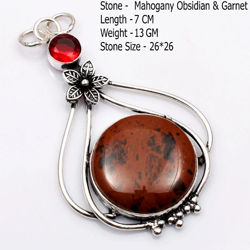 Genuine  Agate Labradorite Jasper Turquoise Rose Quartz Pendant