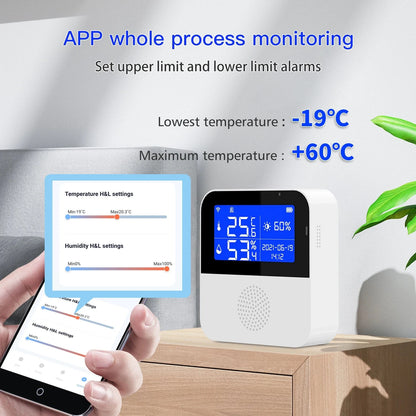 Tuya Smart WIFI Temperature and Humidity Sensor with Backlight LCD Display Indoor Thermometer Hygrometer Meter Support Alexa - AMULET RING STORE