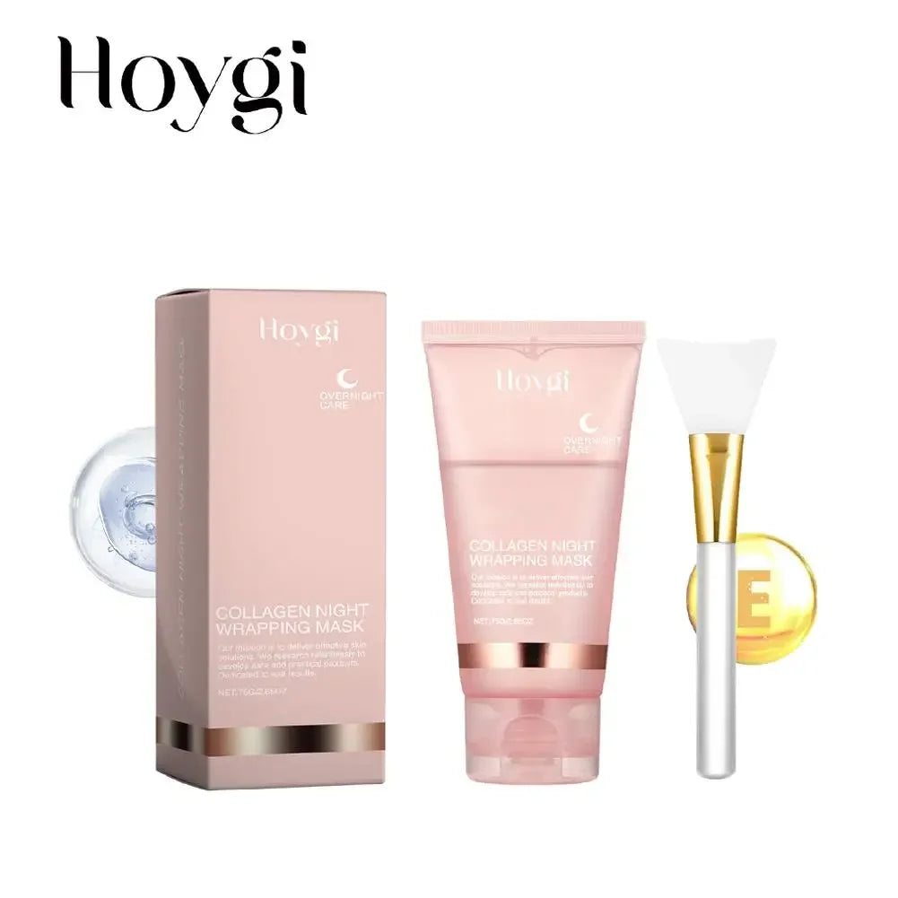 Collagen Overnight Wrapping Peel Off Facial Mask, Korean Collagen Night Wrapping Mask Deeply Hydrates Night Care Mask Cream 75ml - AMULET RING STORE