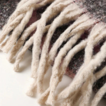 2025 New Rainbow Color Stripe Winter Warm Women Scarf Cashmere Luxury Shawls Thick Neckerchief Hijab Wraps Pashmina Foulard